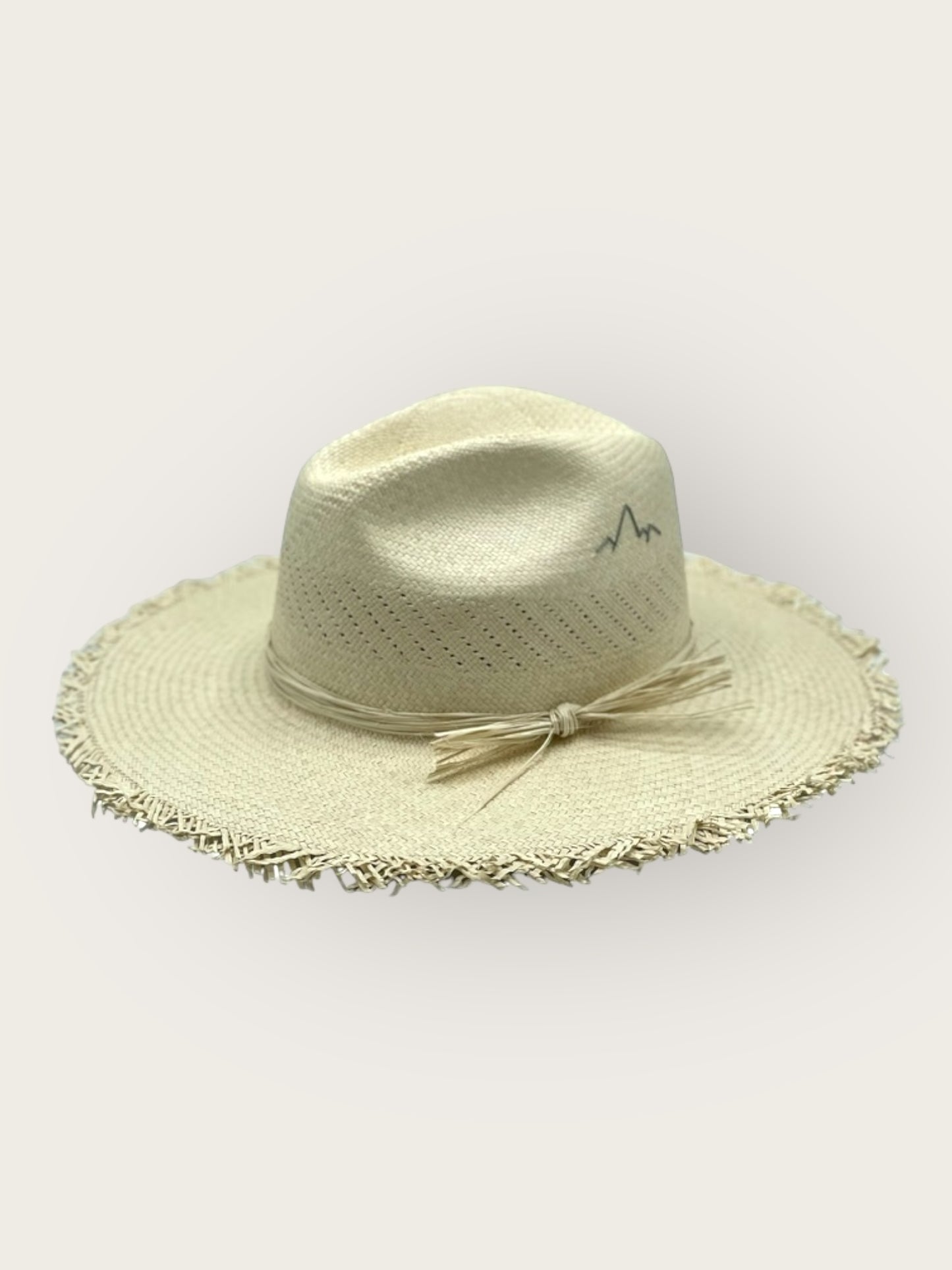 Straw with Perforated Crown - Frayed Brim