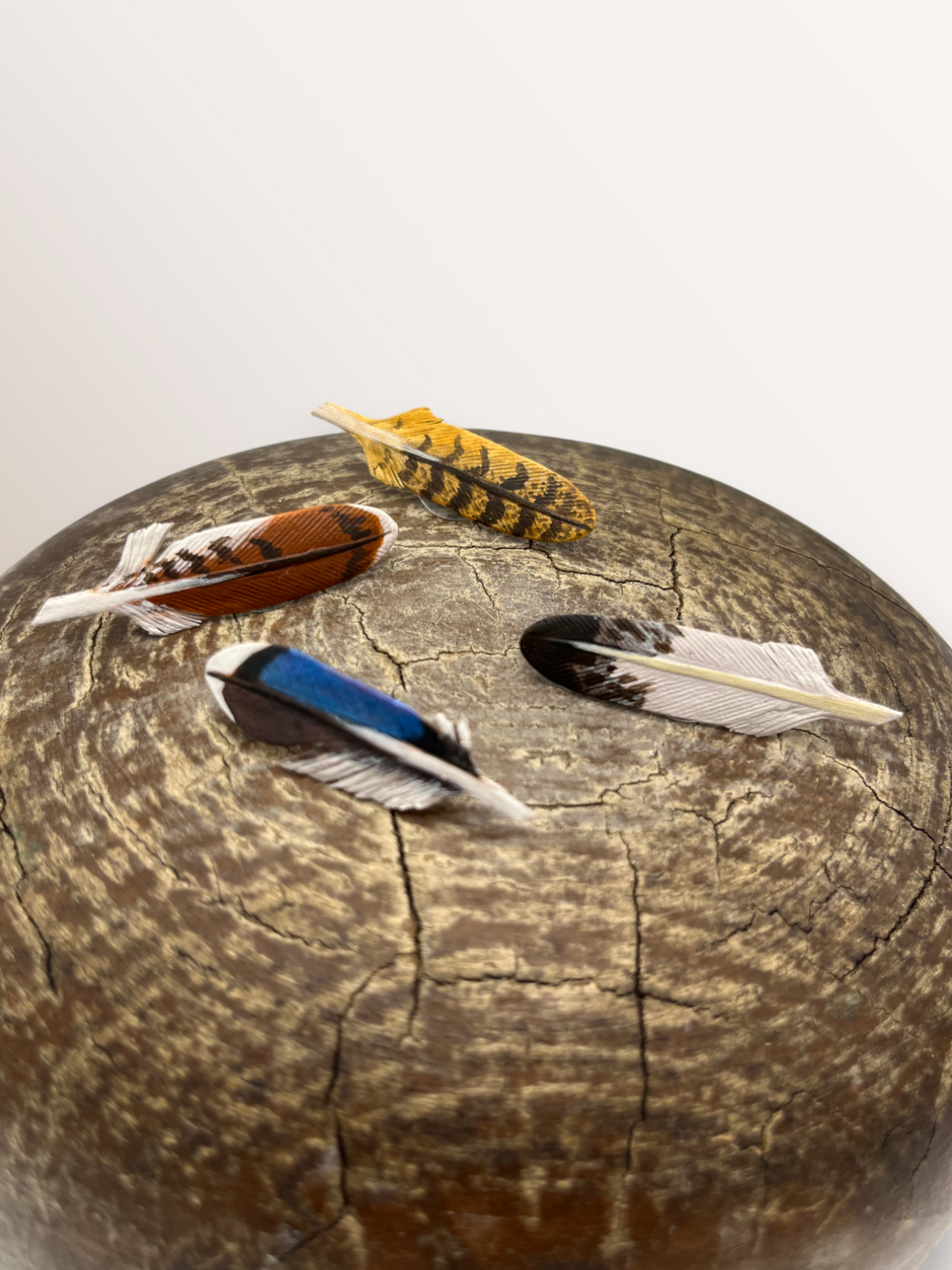 Leather Feather Pins
