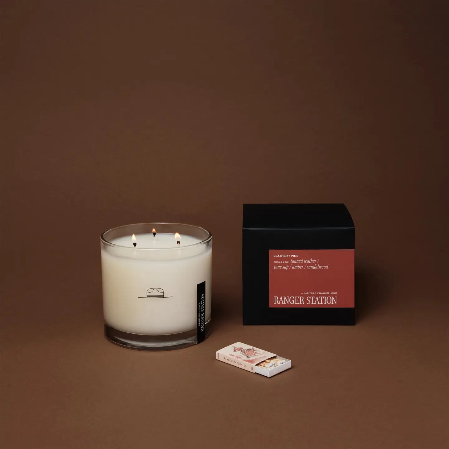Leather and Pine Mammoth Candle