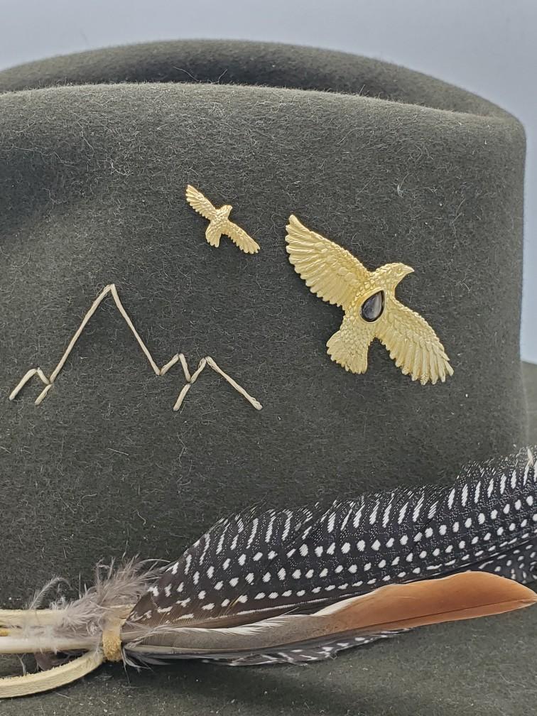 Hawk with Stone, Gold