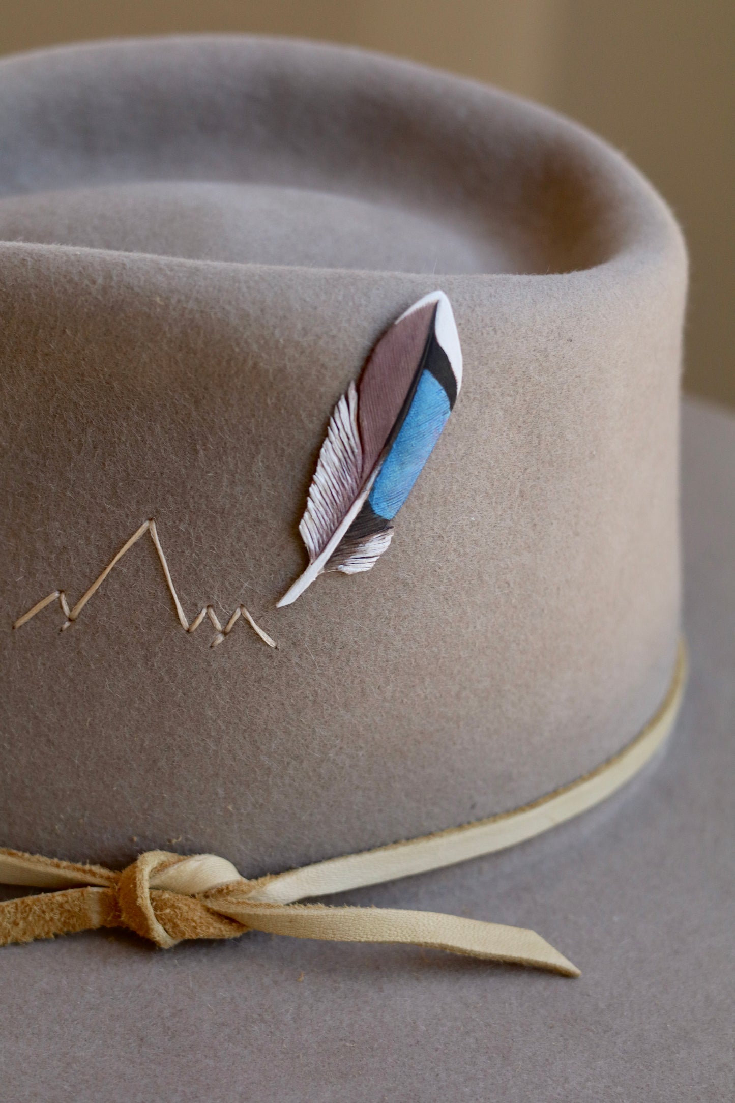 Leather Feather Pins