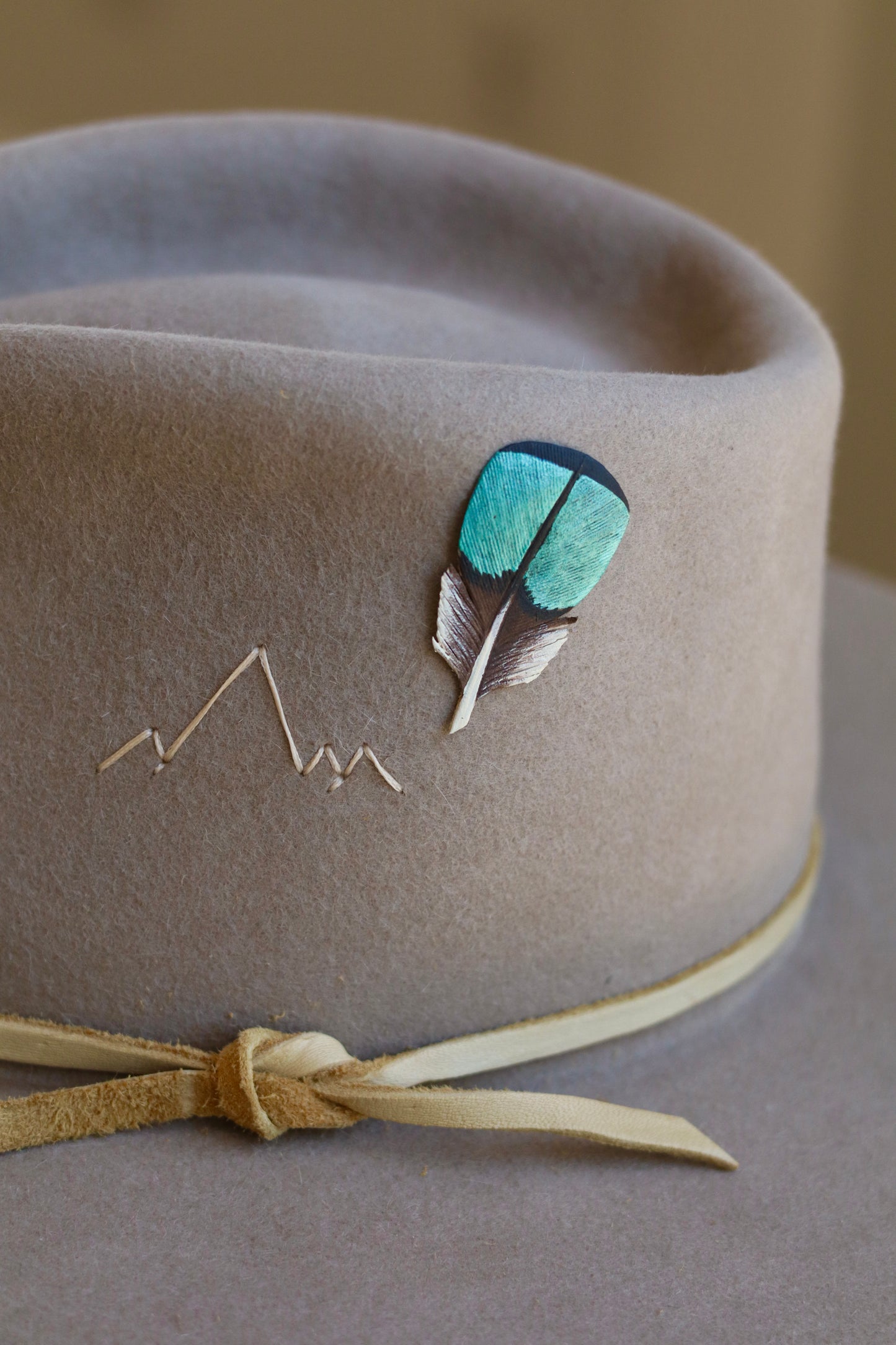 Leather Feather Pins