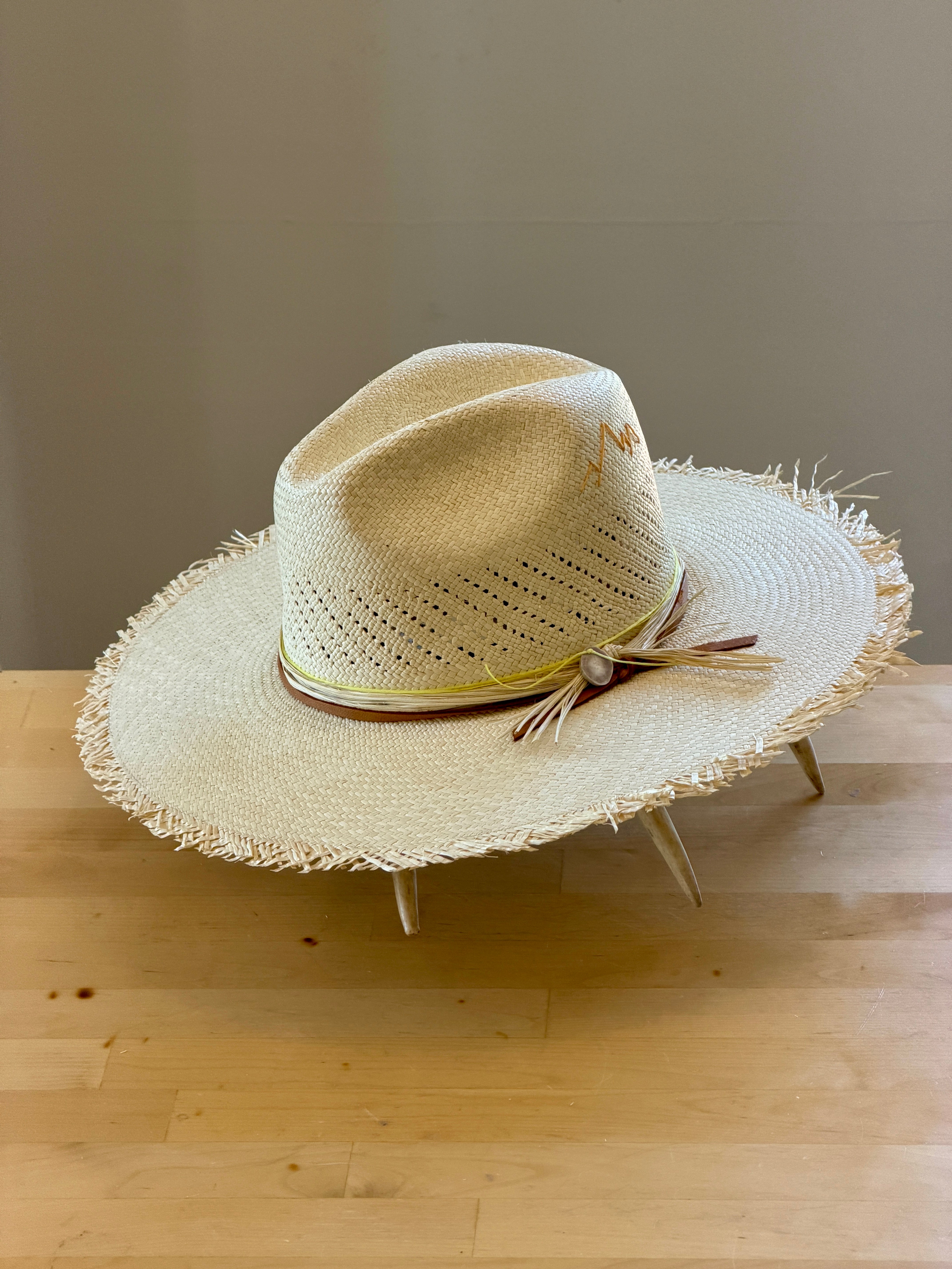 Straw with Perforated Crown - Frayed Brim – JW Bennett