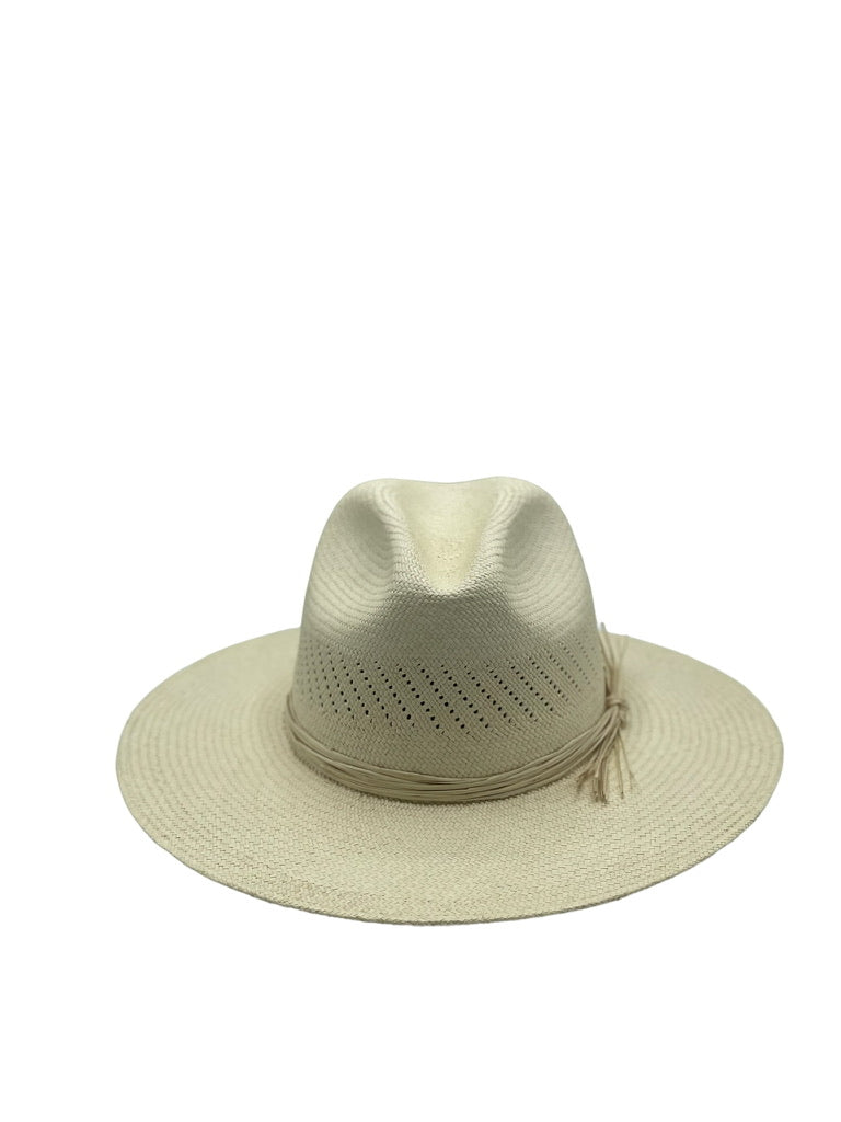 Straw with Perforated Crown - Bound Brim