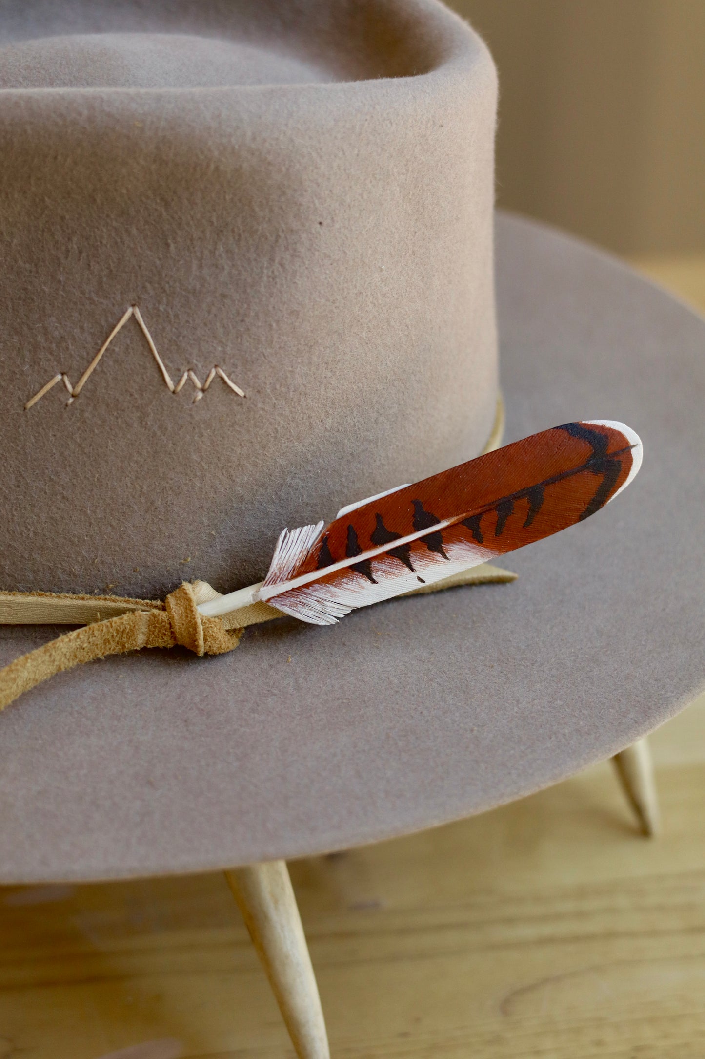 Red Tail Hawk Leather Feather