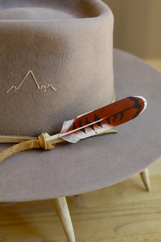 Red Tail Hawk Leather Feather