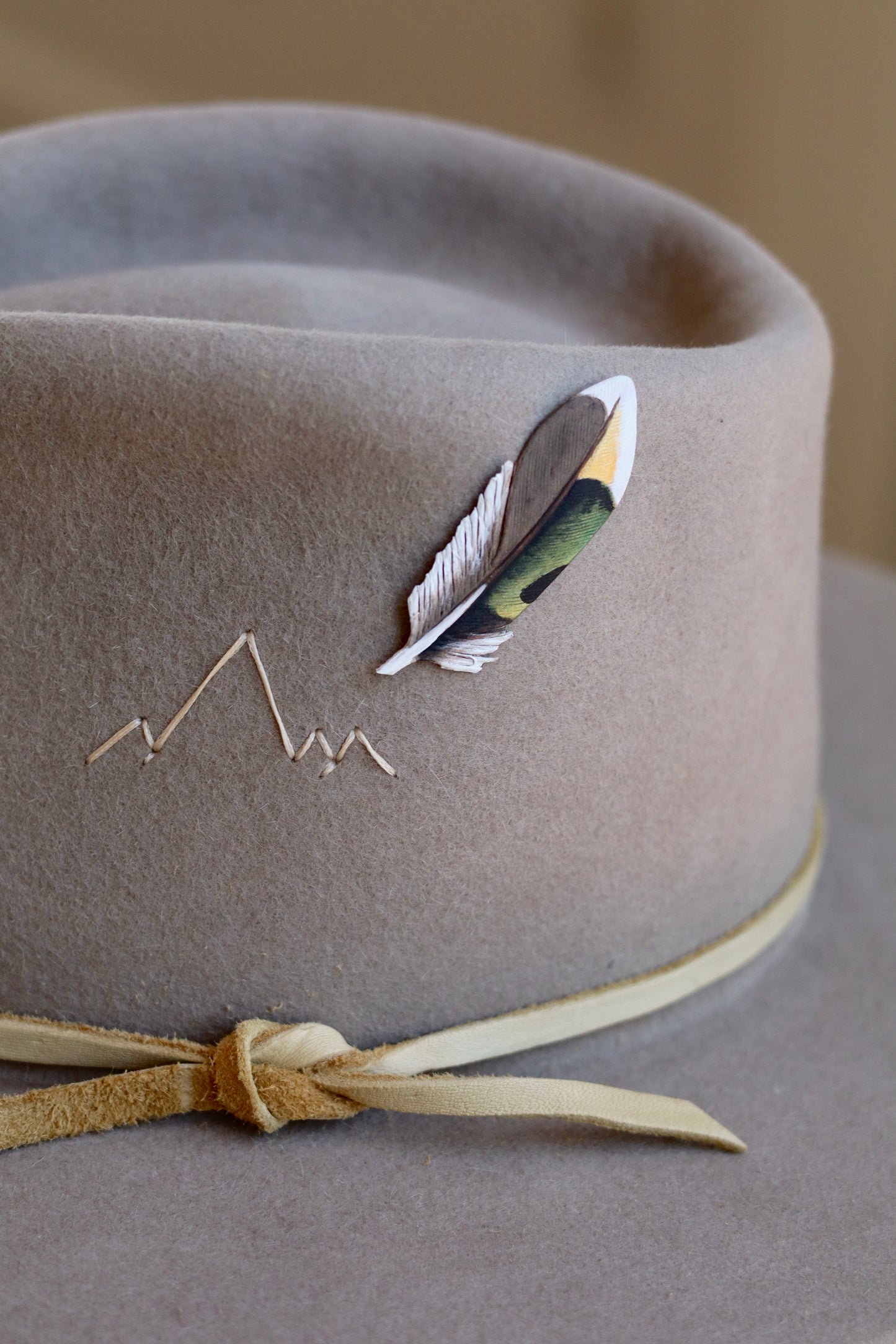 Leather Feather Pins