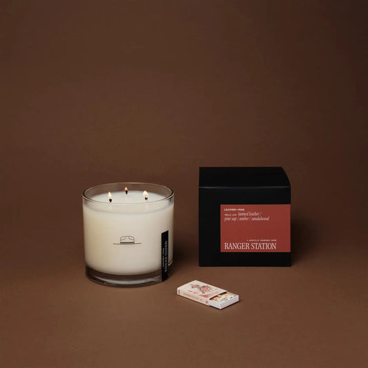 Leather and Pine Mammoth Candle